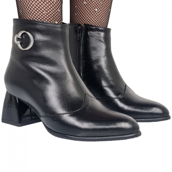 Ghete Damă Elegante Din Piele Naturală Neagra 9517 [3]