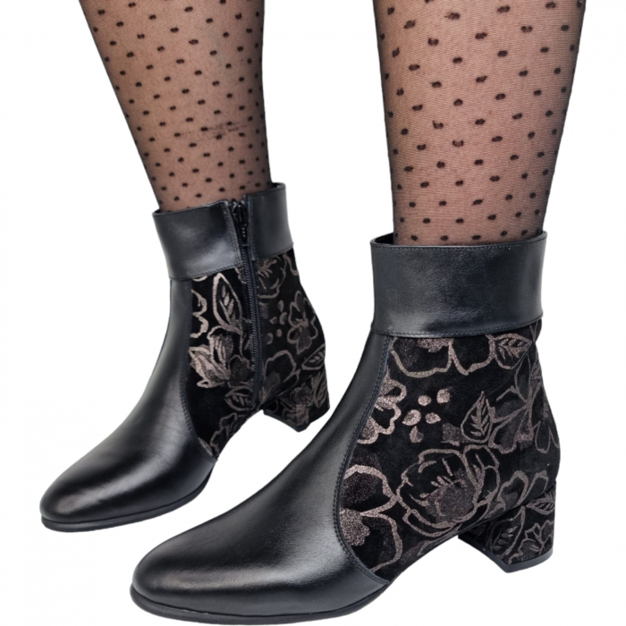 Ghete Damă Elegante Din Piele Naturală Neagră 9574 [4]