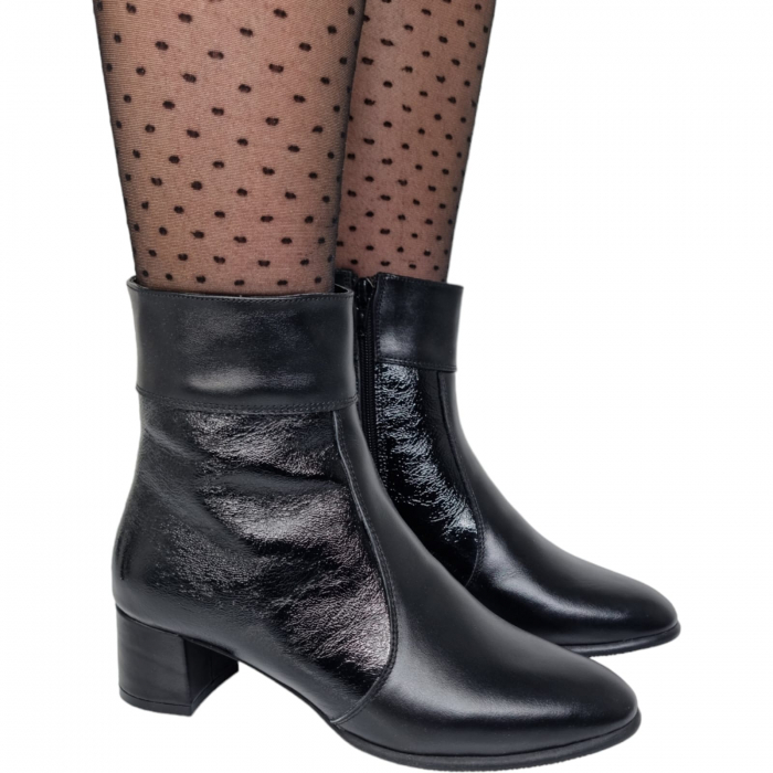 Ghete Damă Elegante Din Piele Naturală Neagră 9575 [4]