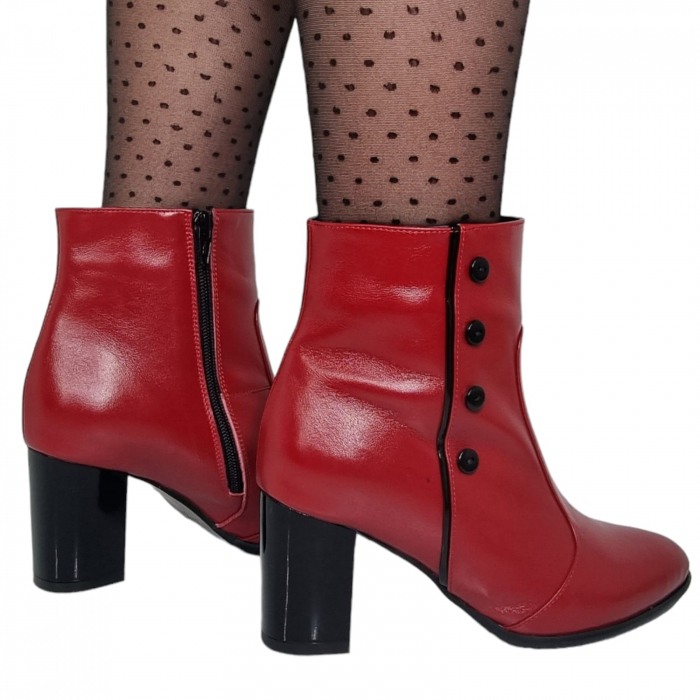 Ghete Damă Elegante Din Piele Naturală Rosie 9514 [4]