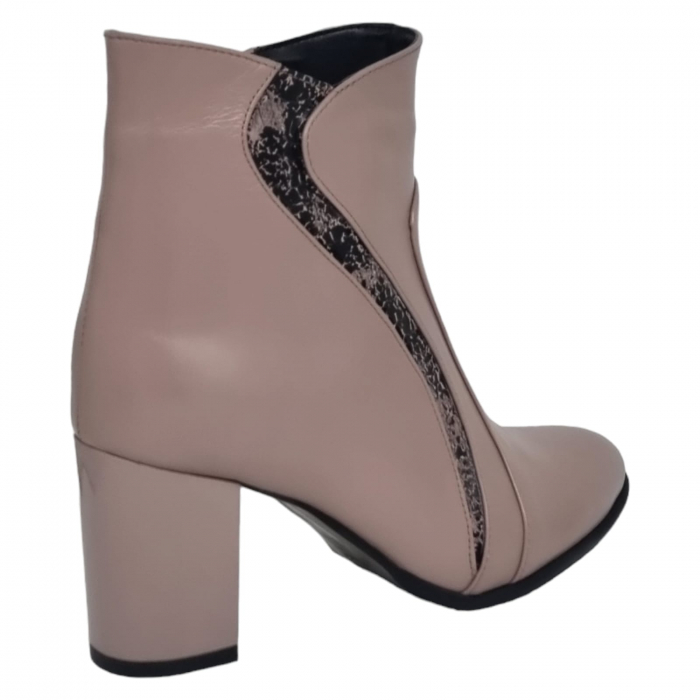 Ghete Damă Elegante Din Piele Naturală Pudra 9506 [2]