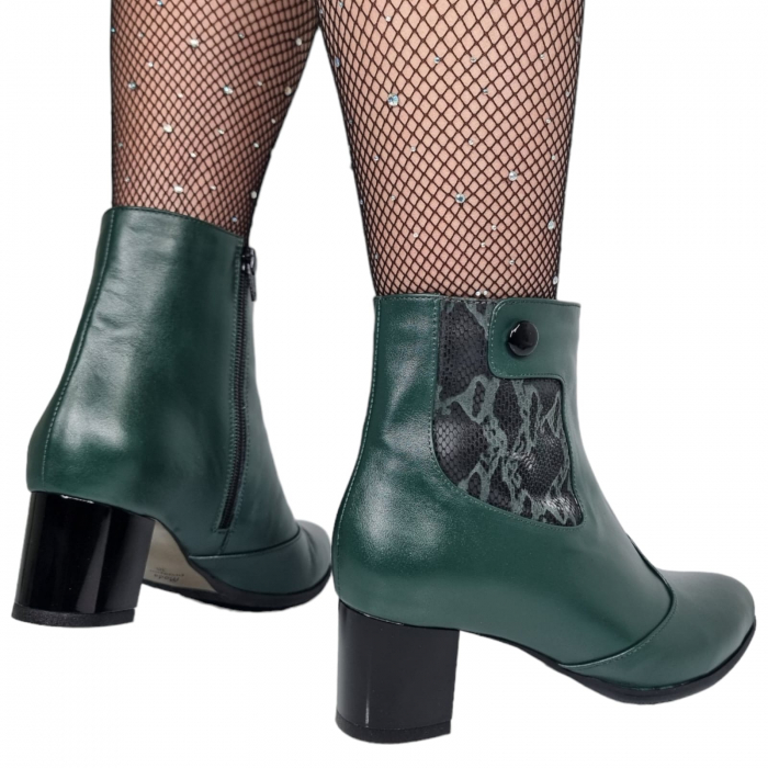 Ghete Damă Elegante Din Piele Naturală Verde 9531 [2]