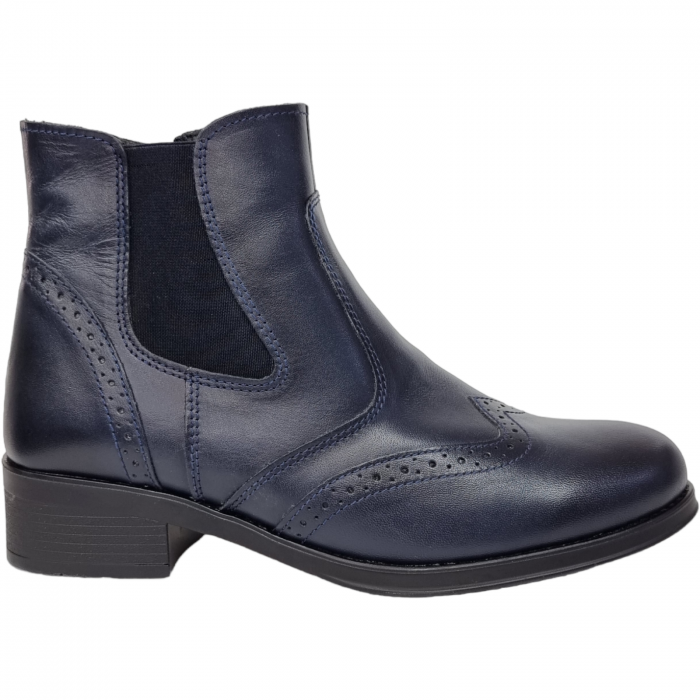 Ghete Damă Casual Din Piele Naturală Blue 8594 [6]