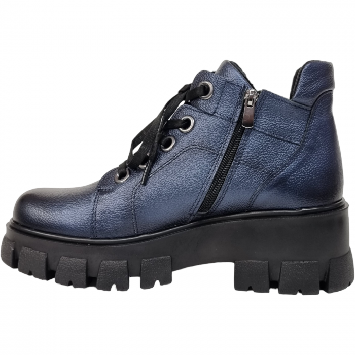 Ghete Damă Casual Din Piele Naturală Blue 8602 [6]
