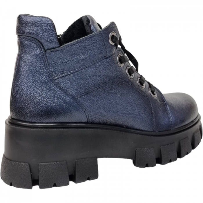 Ghete Damă Casual Din Piele Naturală Blue 8602 [4]