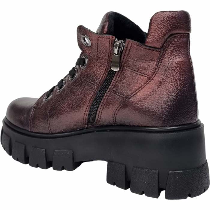 Ghete Damă Casual Din Piele Naturală Bordo 8600 [3]