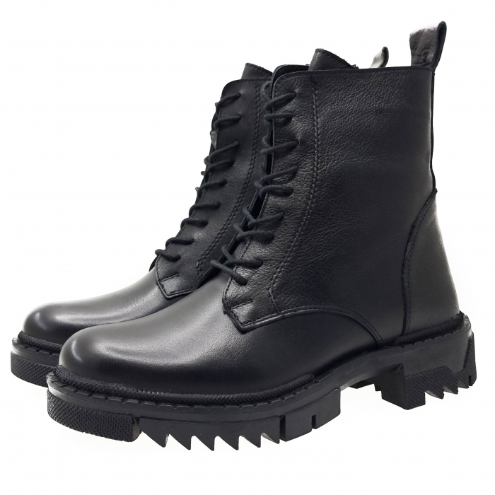 Ghete Damă Casual Din Piele Naturală Neagră 8597 [8]
