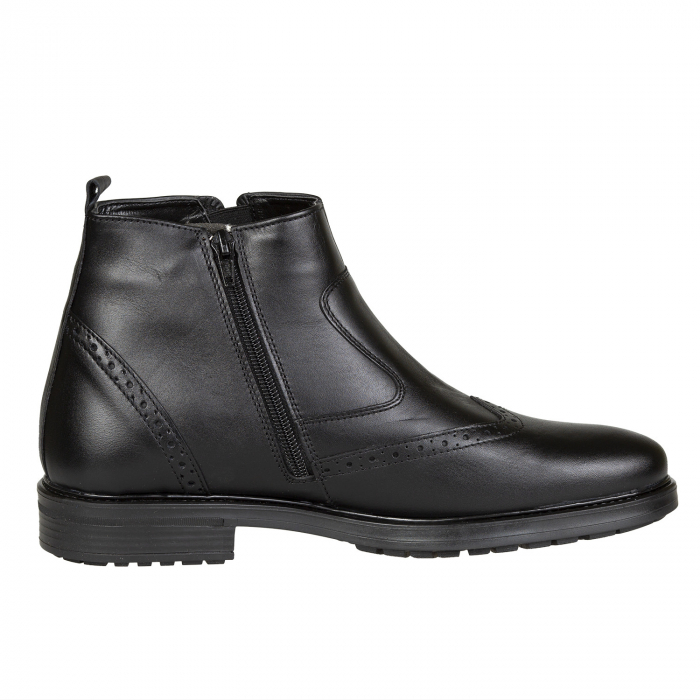 Ghete Bărbați Elegante Din Piele Naturală De Culoare Neagră 503 [2]