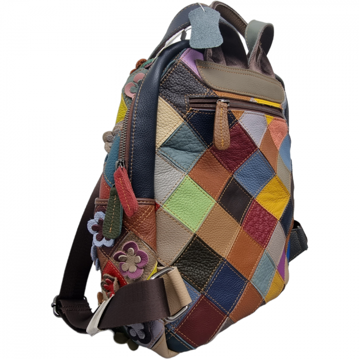Ghiozdan Damă Din Piele Naturală Multicolor  11009 [3]