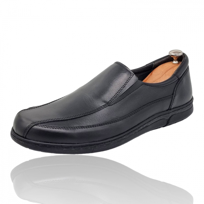Pantofi Bărbați Casual Din Piele Naturală Neagra 1311 [4]