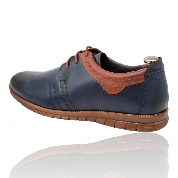 Pantofi Bărbați Casual Din Piele Naturală Blue 1316 [7]
