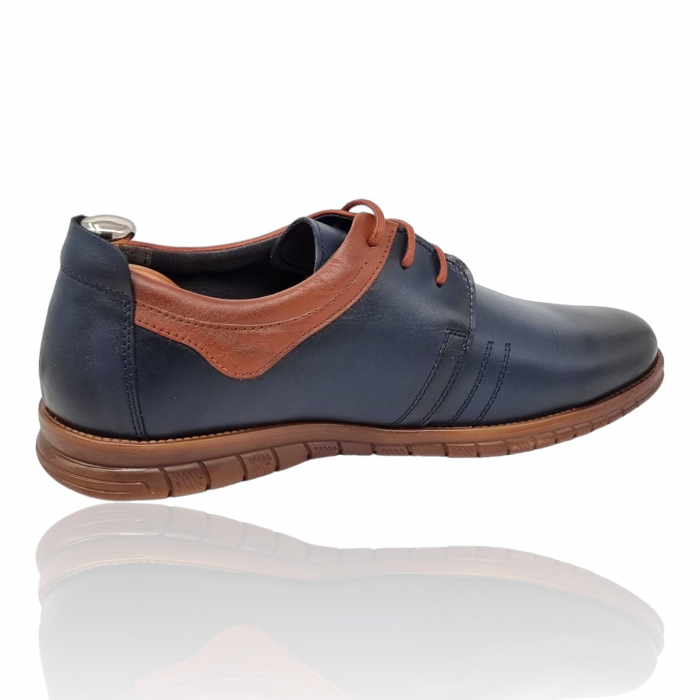 Pantofi Bărbați Casual Din Piele Naturală Blue 1316 [6]