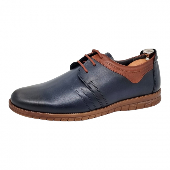 Pantofi Bărbați Casual Din Piele Naturală Blue 1316 [17]