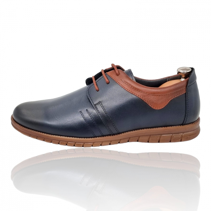 Pantofi Bărbați Casual Din Piele Naturală Blue 1316 [2]