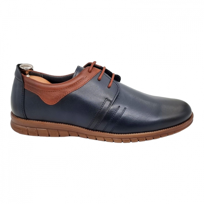 Pantofi Bărbați Casual Din Piele Naturală Blue 1316 [12]