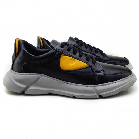 Pantofi Bărbați Sport Din Piele Naturală Neagră 811 [3]