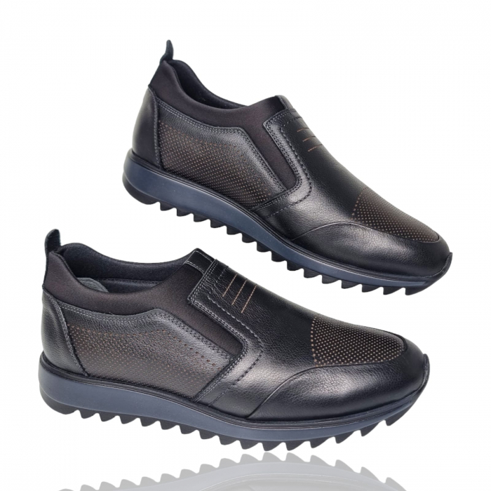 Pantofi Bărbați Casual Din Piele Naturală Negru 1298 [2]