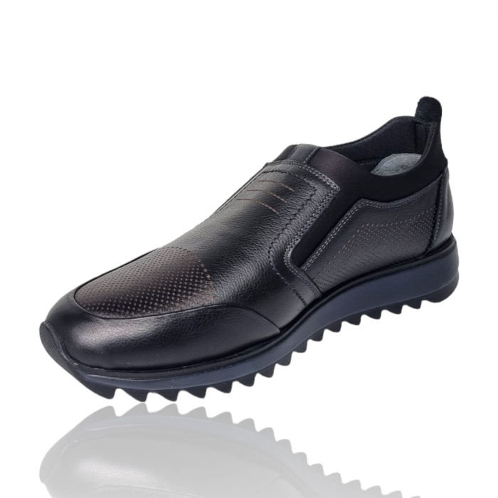 Pantofi Bărbați Casual Din Piele Naturală Negru 1298 [4]