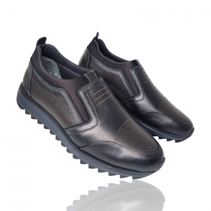 Pantofi Bărbați Casual Din Piele Naturală Negru 1298 [6]