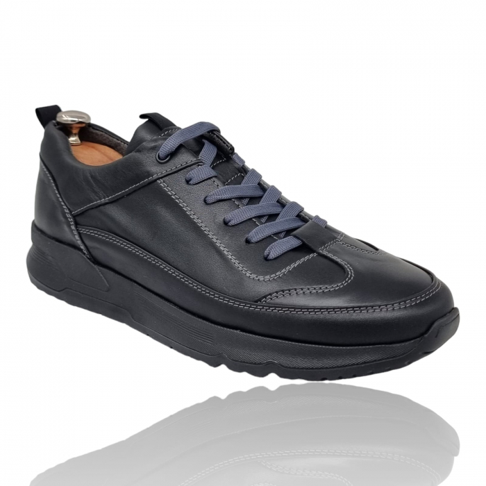 Pantofi Bărbați Casual Din Piele Naturală Neagră 1215 [4]