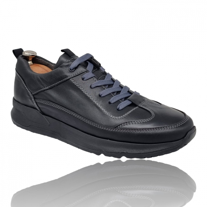 Pantofi Bărbați Casual Din Piele Naturală Neagră 1215 [2]