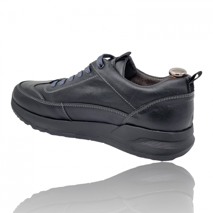 Pantofi Bărbați Casual Din Piele Naturală Neagră 1215 [3]