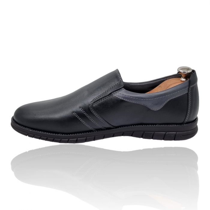 Pantofi Bărbați Casual Din Piele Naturală Neagra 1305 [4]