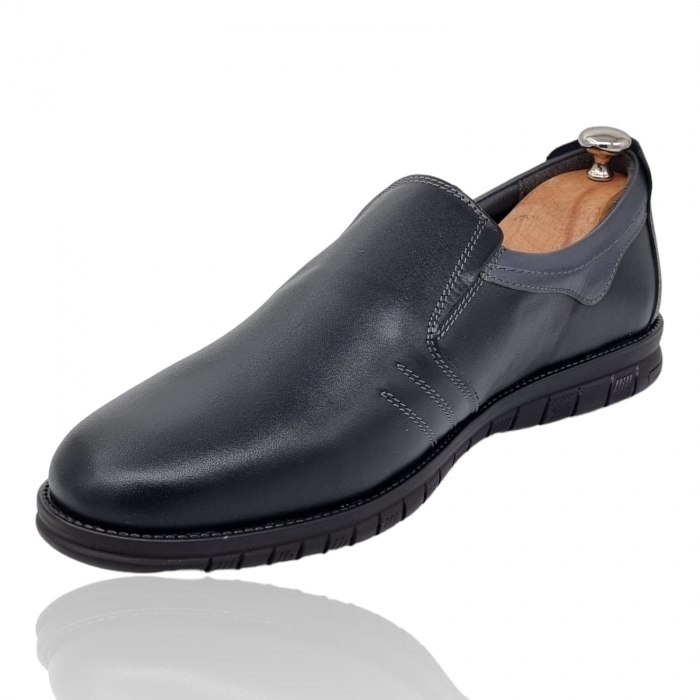 Pantofi Bărbați Casual Din Piele Naturală Neagra 1305 [7]