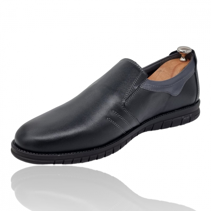 Pantofi Bărbați Casual Din Piele Naturală Neagra 1305 [8]