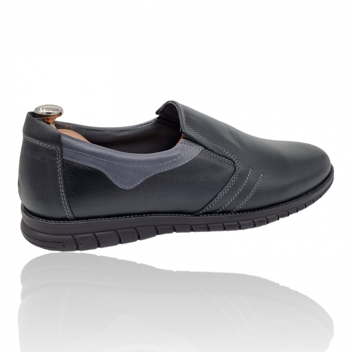 Pantofi Bărbați Casual Din Piele Naturală Neagra 1305 [3]