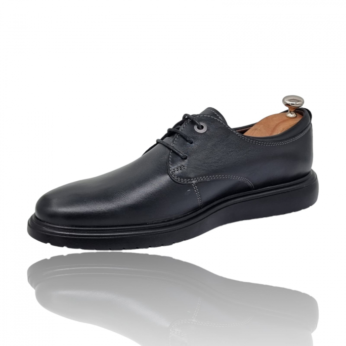 Pantofi Bărbați Casual Din Piele Naturală Negru 1301 [4]