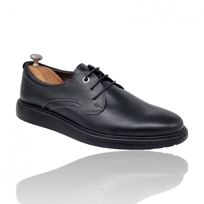 Pantofi Bărbați Casual Din Piele Naturală Negru 1301 [5]