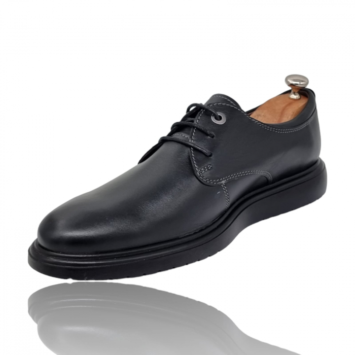 Pantofi Bărbați Casual Din Piele Naturală Negru 1301 [7]