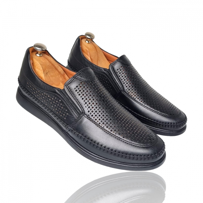 Pantofi Bărbați Casual Din Piele Naturală Negru1299 [2]