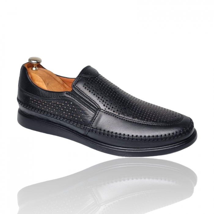 Pantofi Bărbați Casual Din Piele Naturală Negru1299 [5]