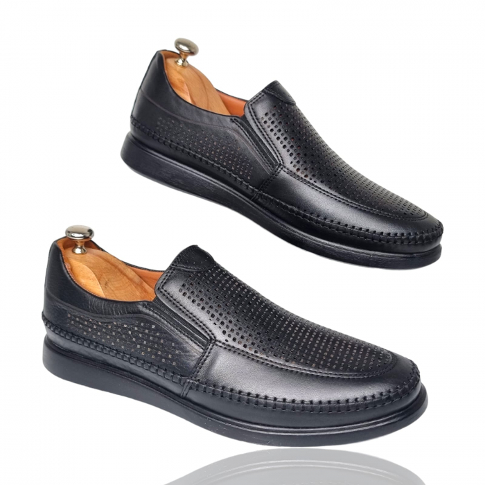 Pantofi Bărbați Casual Din Piele Naturală Negru1299 [6]