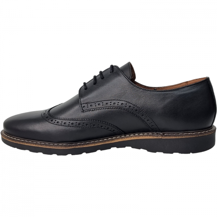 Pantofi Bărbați Eleganți Din Piele Naturală Neagră 1654 [5]