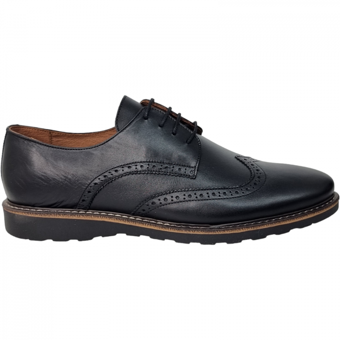 Pantofi Bărbați Eleganți Din Piele Naturală Neagră 1654 [7]