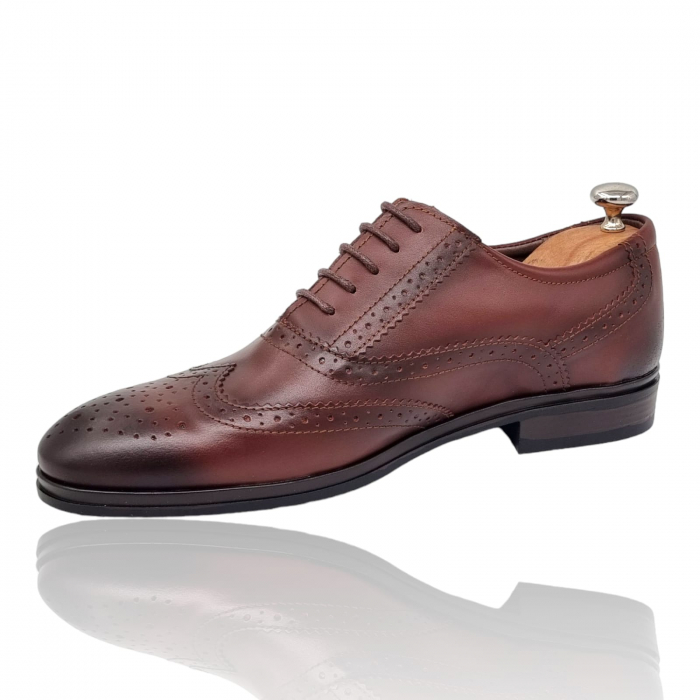 Pantofi Bărbați Eleganți Din Piele Naturală Maro 1712 [3]