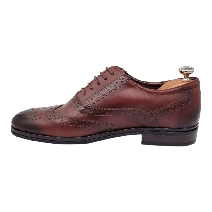 Pantofi Bărbați Eleganți Din Piele Naturală Maro 1712 [8]