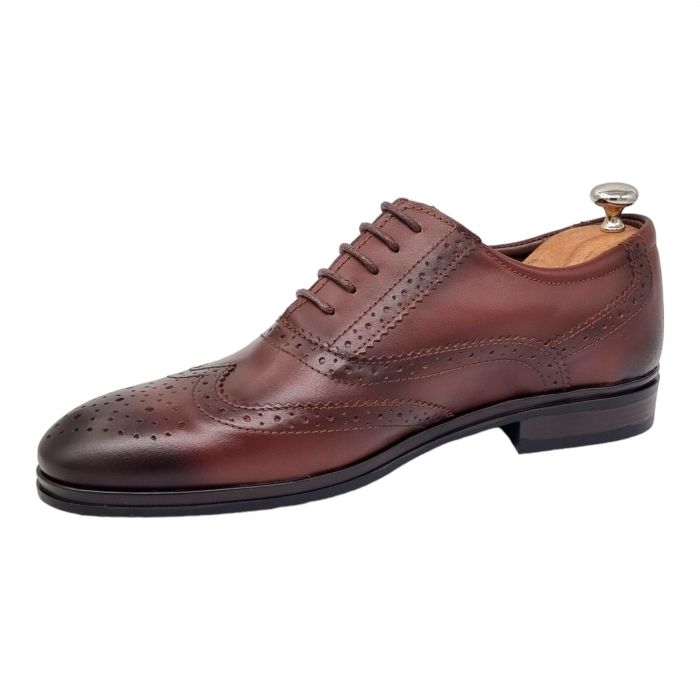 Pantofi Bărbați Eleganți Din Piele Naturală Maro 1712 [9]