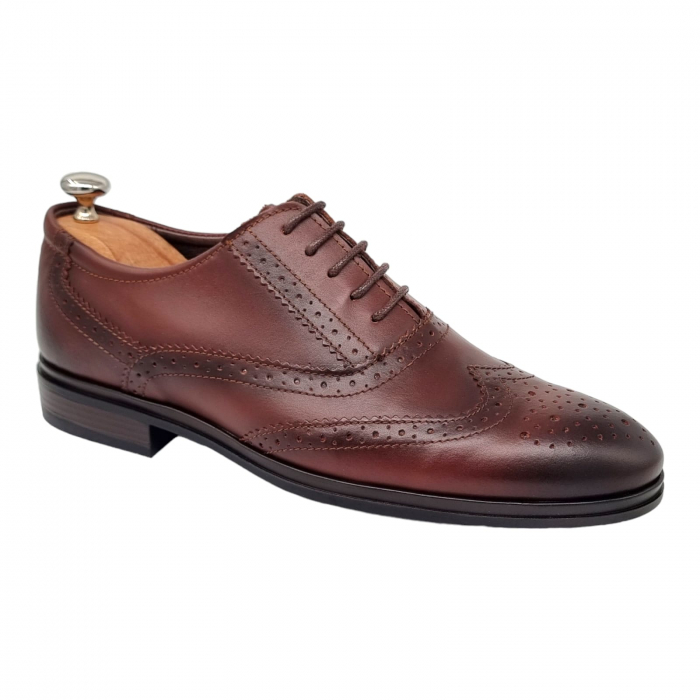Pantofi Bărbați Eleganți Din Piele Naturală Maro 1712 [10]