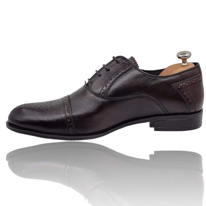 Pantofi Bărbați Eleganți Din Piele Naturală Maro 283 [8]
