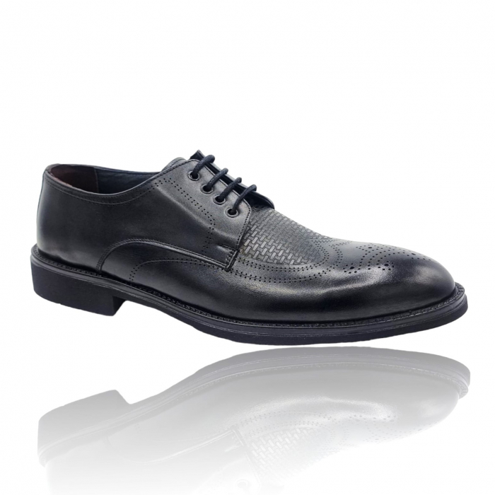 Pantofi Bărbați Eleganți Din Piele Naturală Neagră 1666 [2]
