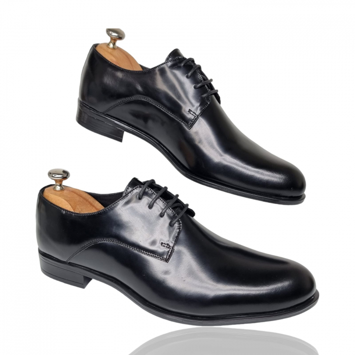 Pantofi Bărbați Eleganți Din Piele Naturală Neagră 1707 [4]