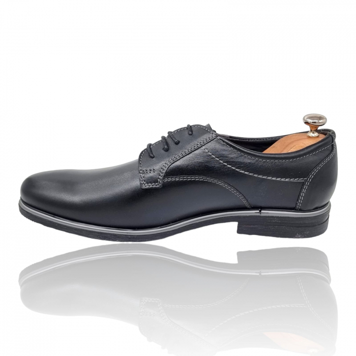 Pantofi Bărbați Eleganți Din Piele Naturală Neagră 1709 [5]