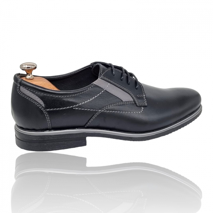 Pantofi Bărbați Eleganți Din Piele Naturală Neagră 1709 [2]