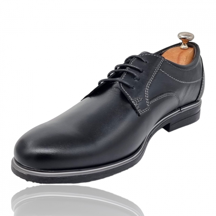 Pantofi Bărbați Eleganți Din Piele Naturală Neagră 1709 [4]