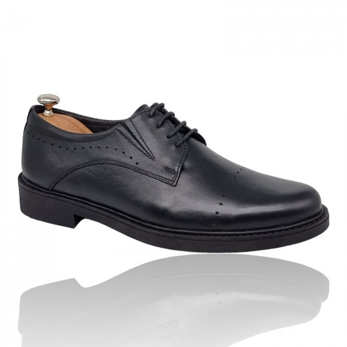 Pantofi Bărbați Eleganți Din Piele Naturală Neagra 1722 [2]