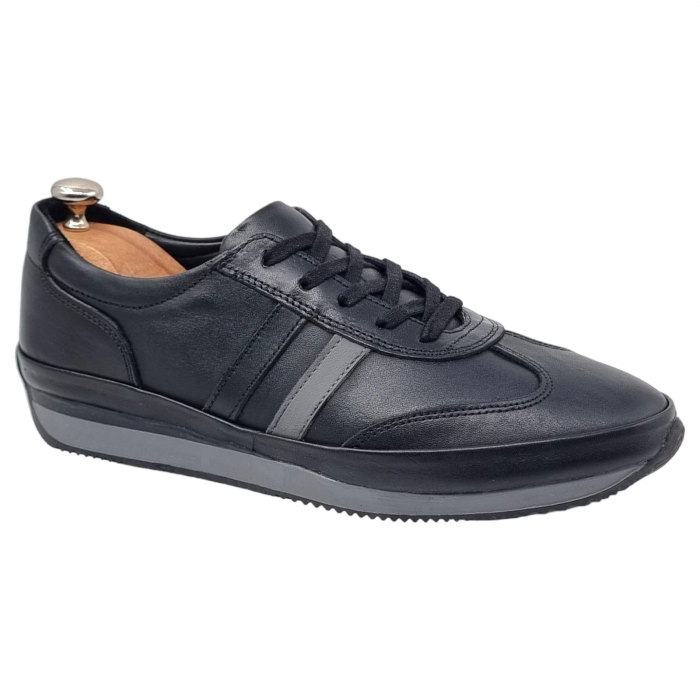 Pantofi Bărbați Sport Din Piele Naturală Neagră 1288 [14]